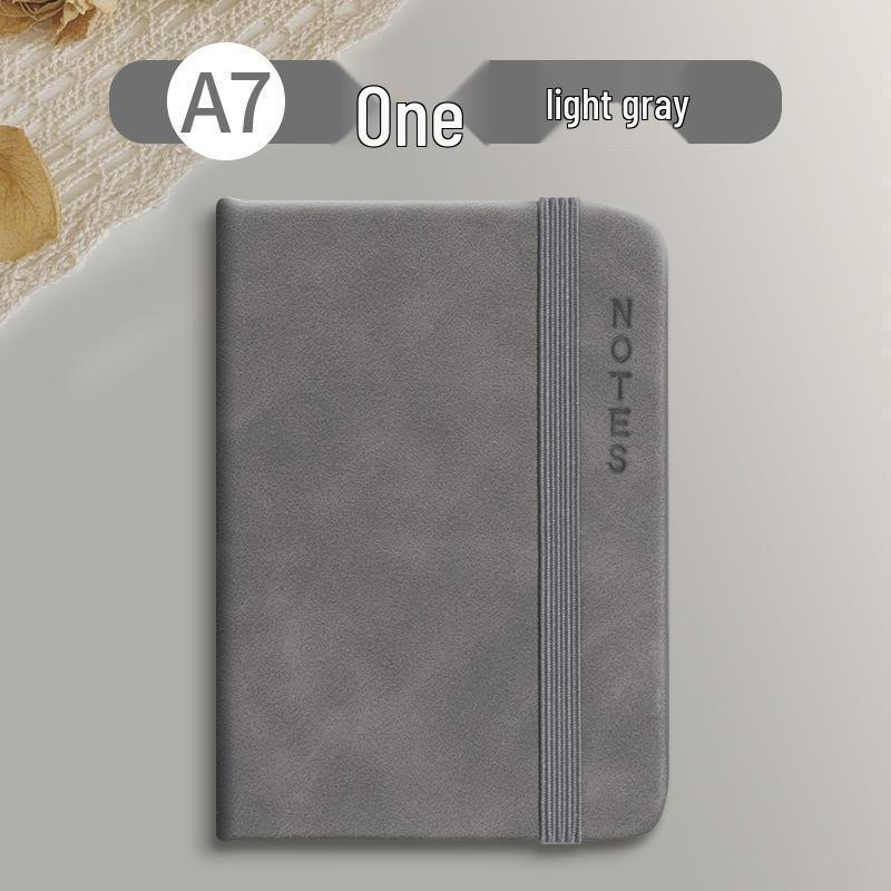 Sijin A7 Leather Hardbound Notebook with Elastic Band - Portable Pocket Planner for On-the-Go Note-Taking
