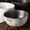 Marui Pottery Shigaraki Ware Hechimon Donburi Schale, ca.. 900ml Fassungsvermögen, Weißes Wellenmuster, Schwarz, MR-3-4594