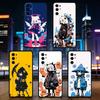 Kawaii Illustration Handyhülle Schwarzes Silikon Weich Für Samsung S25,S24,S21,S22,S23,S30,Ultra,S20,Plus,Fe,Lite