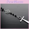 Alloy Star Pendant Necklace With Black Beads For Fashion Men Women