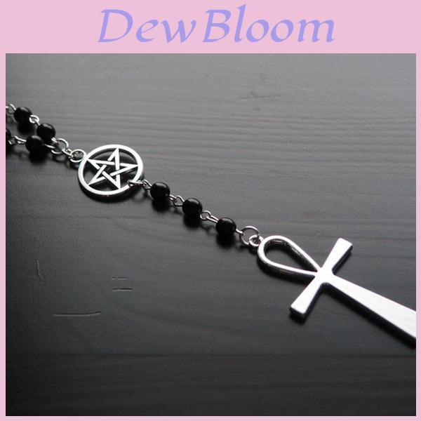 Alloy Star Pendant Necklace With Black Beads For Fashion Men Women