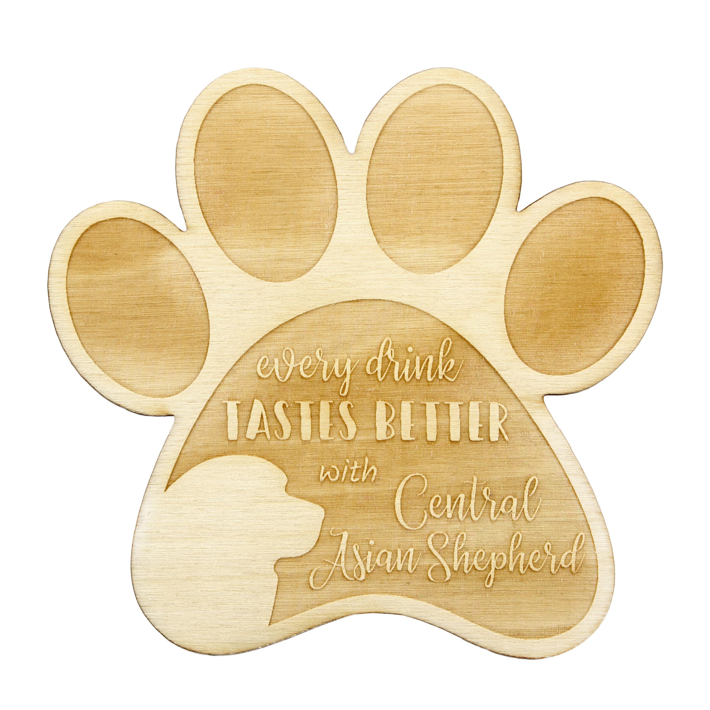 

Central Asian Shepherd Dog - Mug coaster, engraved coaster with dog, gift for dog lover by Art-Dog brand