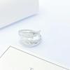 S925 Sterling Silver Angel Wings Unisex Adjustable Ring – Elegant Geometric Design In Light Luxury Style