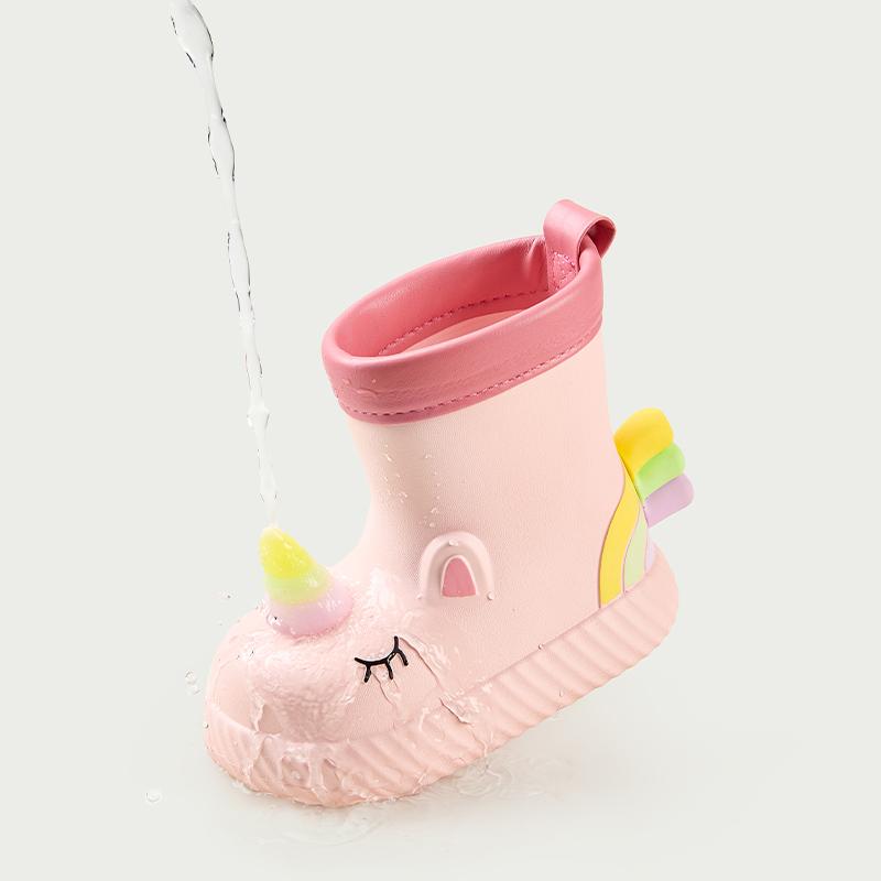 Cheerful Mario Children's rain shoes Cartoon animal Girl rain boots Student water shoes