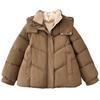 Down cotton jacket women's short 2025 autumn/winter new loose padded jacket hooded cotton jacket thickened jacket