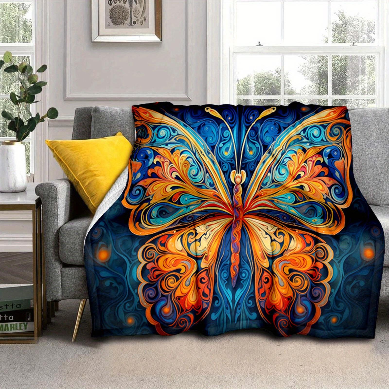 

1pc Exquisite Butterfly Blanket,Soft And Comfortable Blanket, Travel Sofa Bed, Office Home Decor, Birthday Gift Blanket, Boys, Girls 130cmx150cm