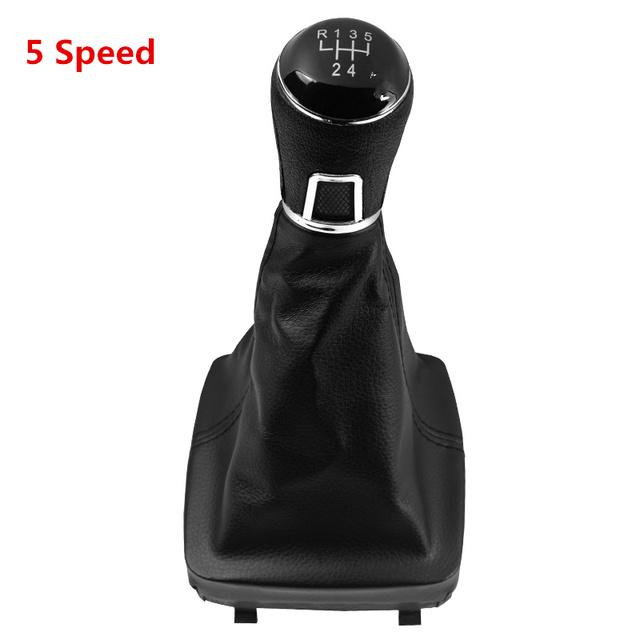 5/6 Speed Car Gear Shift Knob With Gaitor Boot Cover For Volkswagen VW Polo 9N 9N2 2002 2003 2004 2005 2006 2007 2008 2009