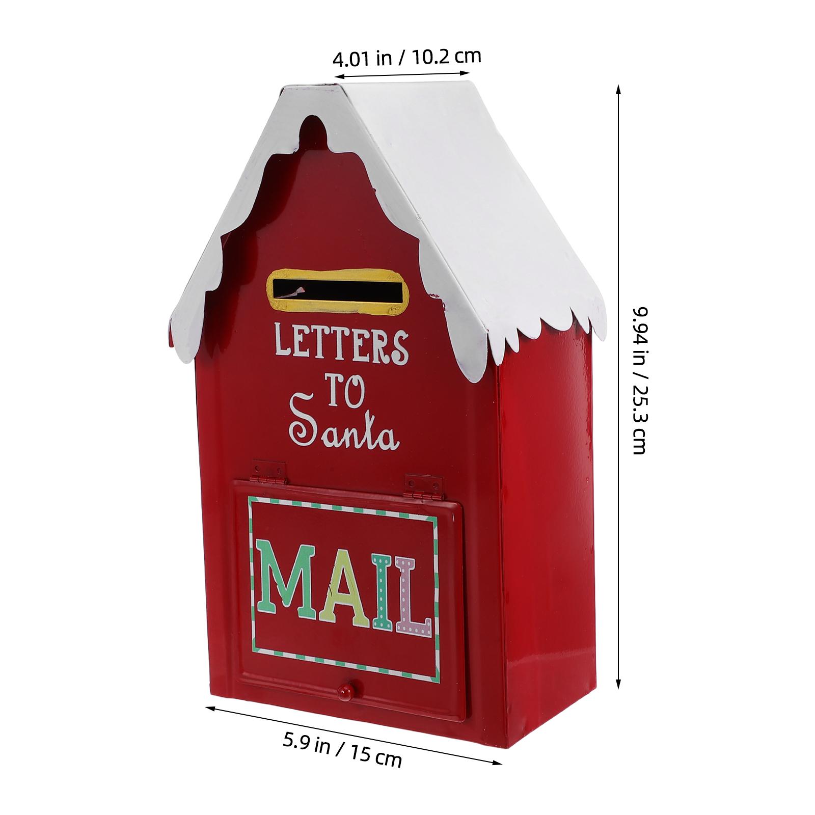 

Santa Mailbox Metal Letter Box Christmas Decorative Box For Home Room Indoor Outdoor Front Door Xmas Holiday Party Red синій