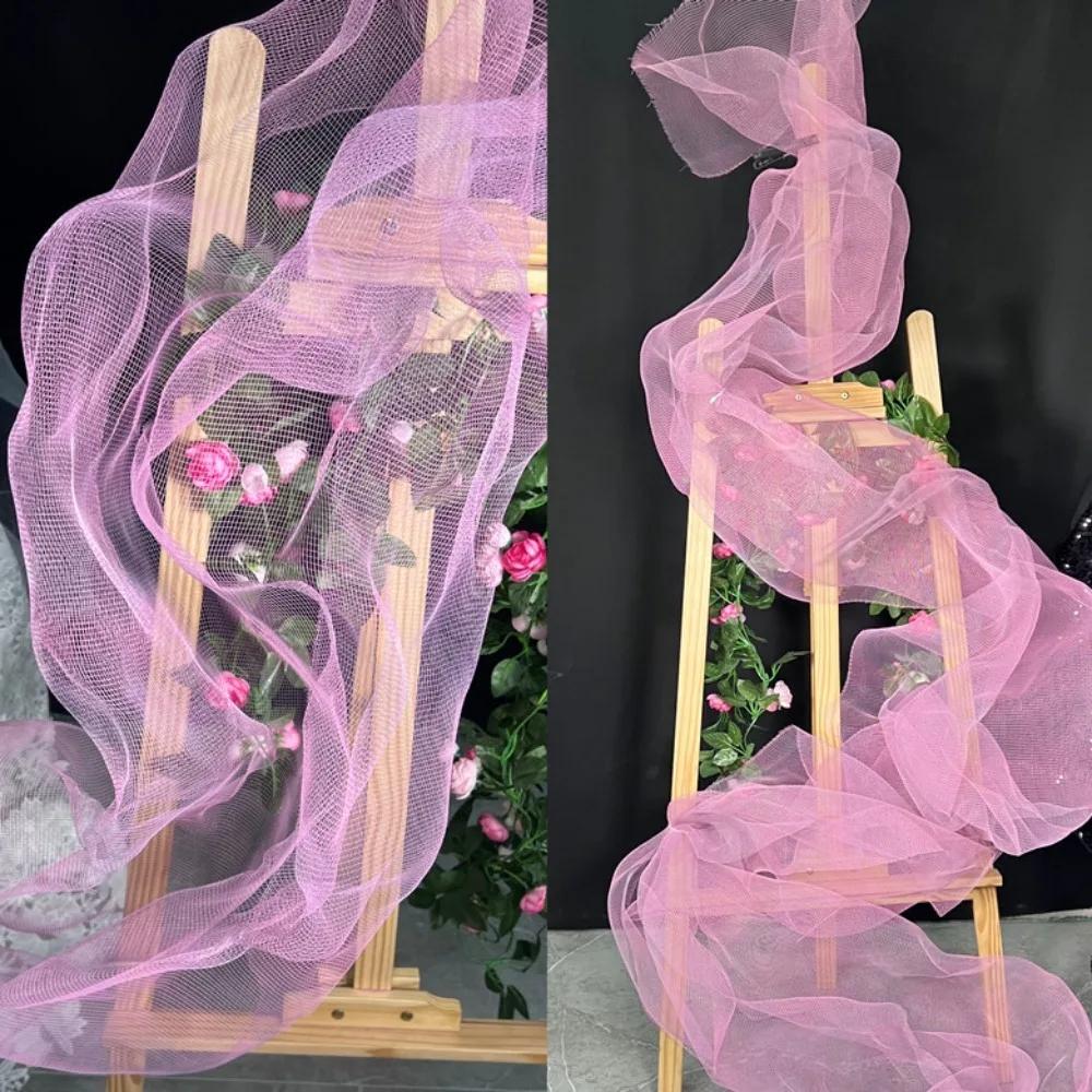Cloud Fog Mesh Bright Organza Fabric DIY Decoration Art Background Shapeable Wire Mesh Texture Pleated Shape