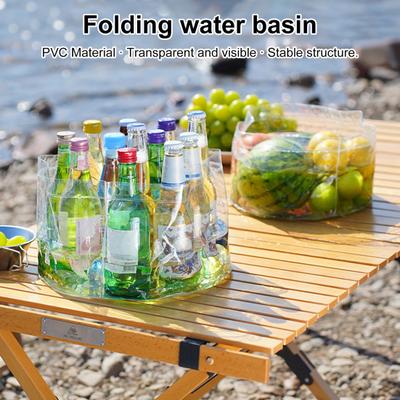 Klapp Wasser Becken Stabile Struktur Tragbare Wasser Behälter Große Durchmesser Transparent Wasser