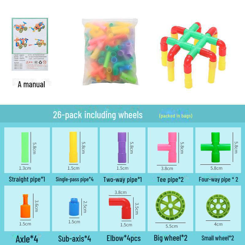 DIY Water Pipe Building Blocks for Kids - Science Education Toy for Kindergarten