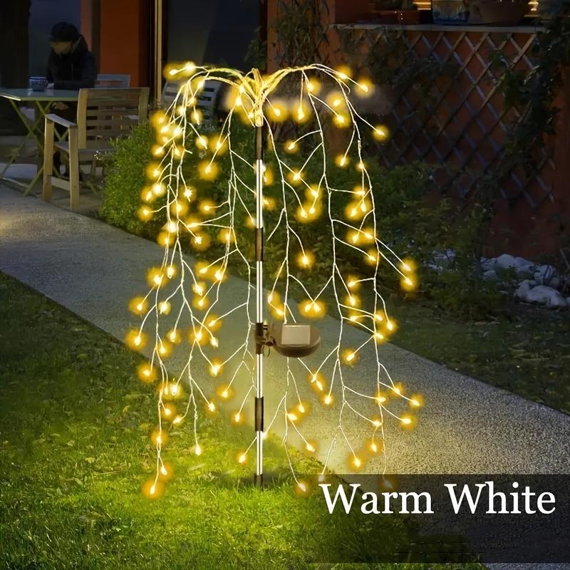 

120/200 светодиодов Солнечные огни фейерверков Ива 8 режимов освещения Подходят для двора сада дорожки и вечеринки Декоративный свет 120LEDs