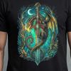 Dragon & Sword Fantasy Shirt • Medieval Rune Blade Tee • Comfort Colors 1717