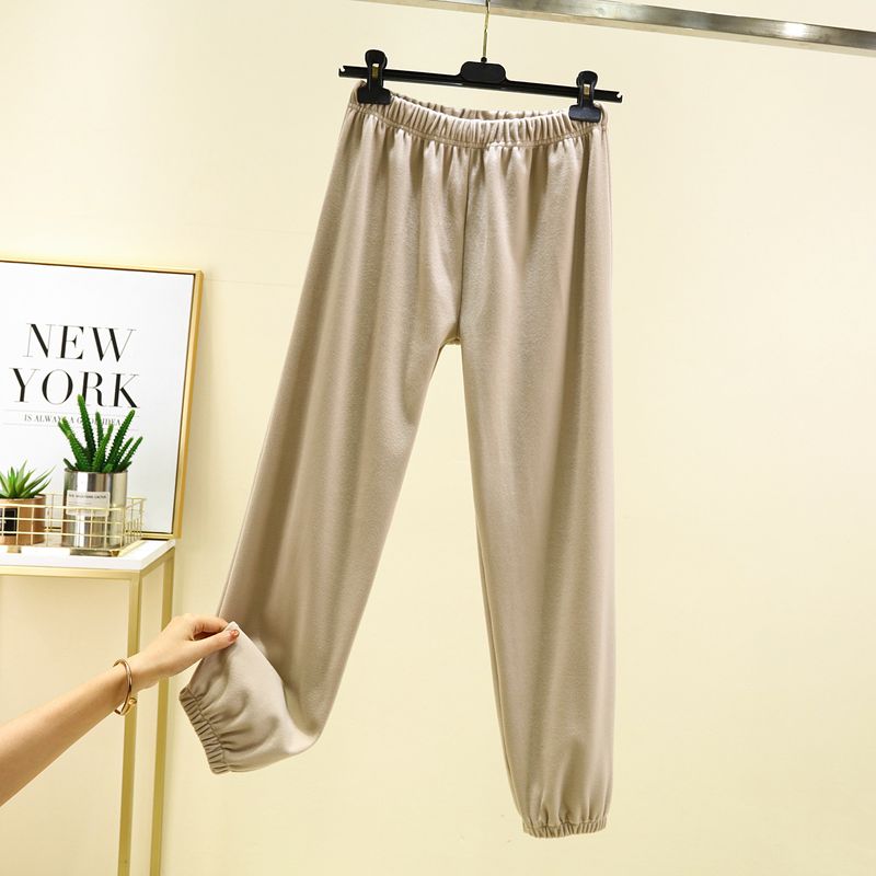 

Women s Dralon Warm Casual Pants Winter Thickened Loungewear Pajama Shorts Plus Size Double-Sided with Velvet Sports Pants Can Be Outwear Shallow khakis XL (65.00 kg-75.00 kg recommended