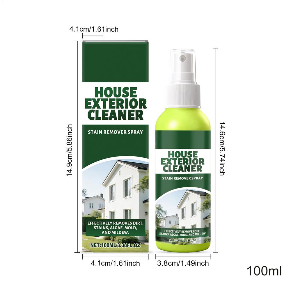 

Cleaner Spray 100ml House Exterior Cleaning Spray Tire Cleaner Spray for Outdoor Mold Patio Siding Deck Algae Fence Brick Tent 100ml