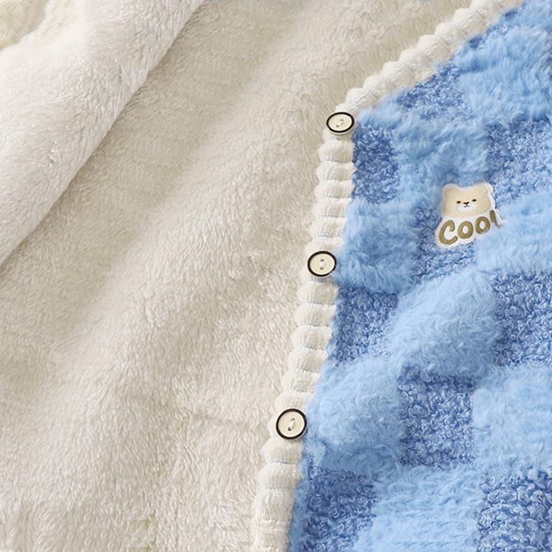Autumn Winter Kids Lamb Wool Vest Children's Double Thick Warm Coat Checkered Pattern Baby Boys Girls Outdoor Plush Sleeveless Outerwear