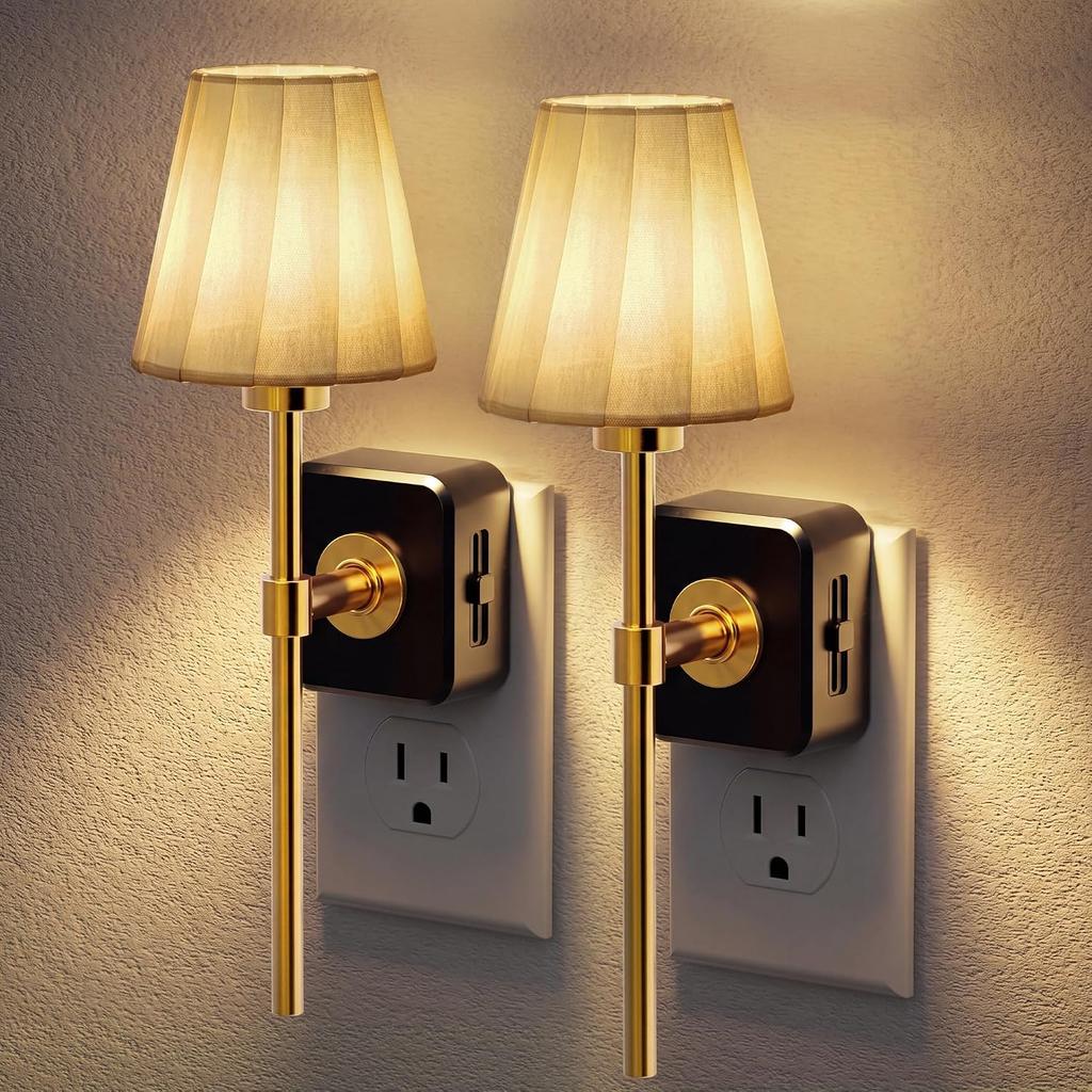 JandCase Night Lights Plug into Wall, 2 Pack Vintage Nightlights