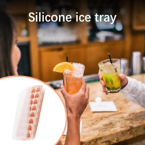 Gevrkjenp Heart-Shaped Ice Cube Tray, Heart Ice Cube Shape - Heart-Shaped Ice Tray for Freezers, 24-Grid Ice Tray with Lid for Easy Removal, Mini Hear