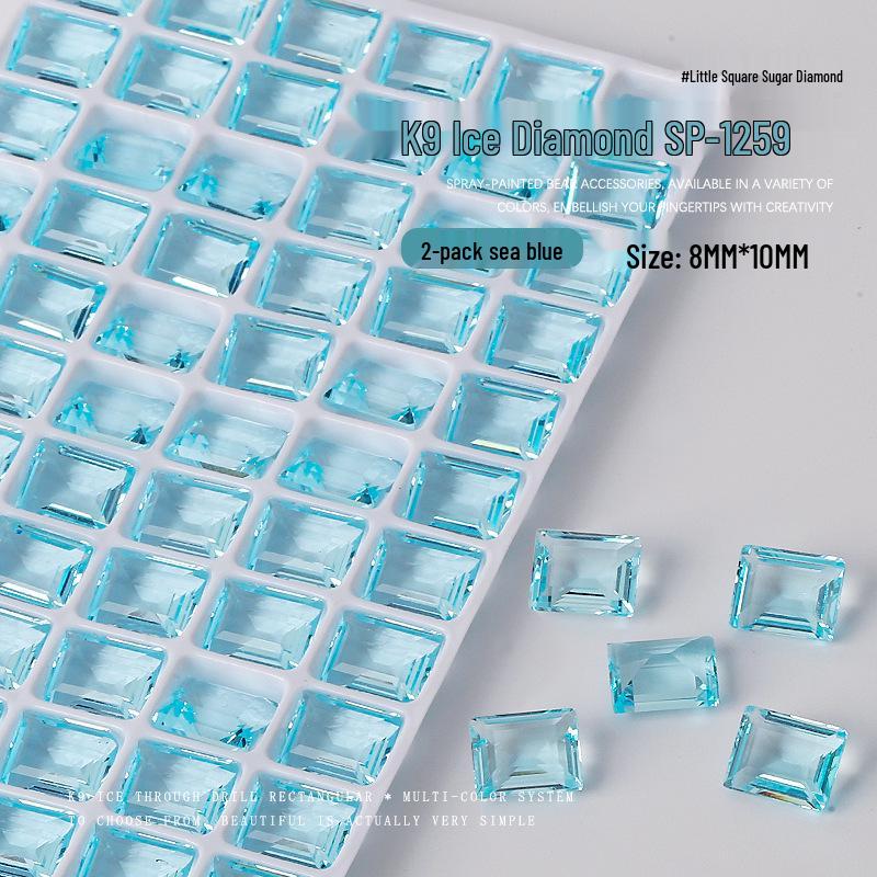 

Набор страз K9 для нейл-арта: Прозрачный леденец и прямоугольные стразы, овальный дизайн ледяного кубика сахара, украшения для DIY, 2 шт.