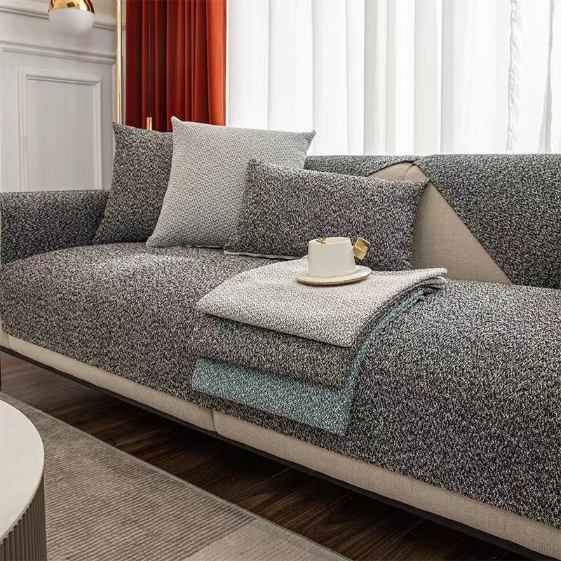 Sofakissen Vier Jahreszeiten Universal Baumwolle Leinen Rutschfest Einfach Modern Leicht Luxus Sofa Sitzkissenbezug Rückenlehnenbezug Stoff