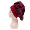58Cm Solid Color Women Satin Bonnet Cap Night Sleep Hat Adjust Shower Caps