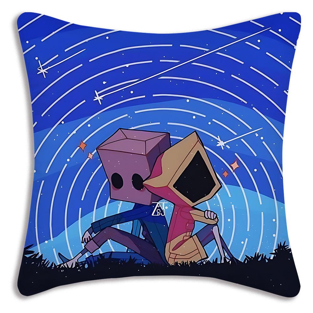 Game L-Little Nightmares Pillow Covers Cartoon Sofa Decorative Home Double-sided Printing Short Plush Cute Cushion Cover