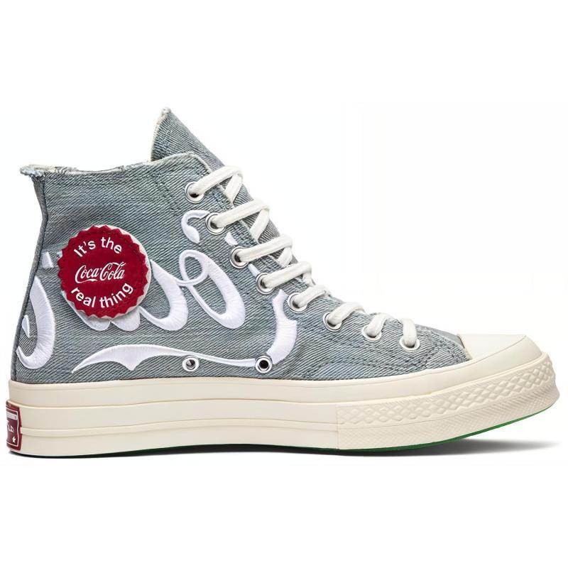 Coca-Cola x Converse Chuck Taylor All Star 70 Hi Kith Edizione Senza Coke Antiscivolo e Leggera High-Top Unisex Blu e Bianco