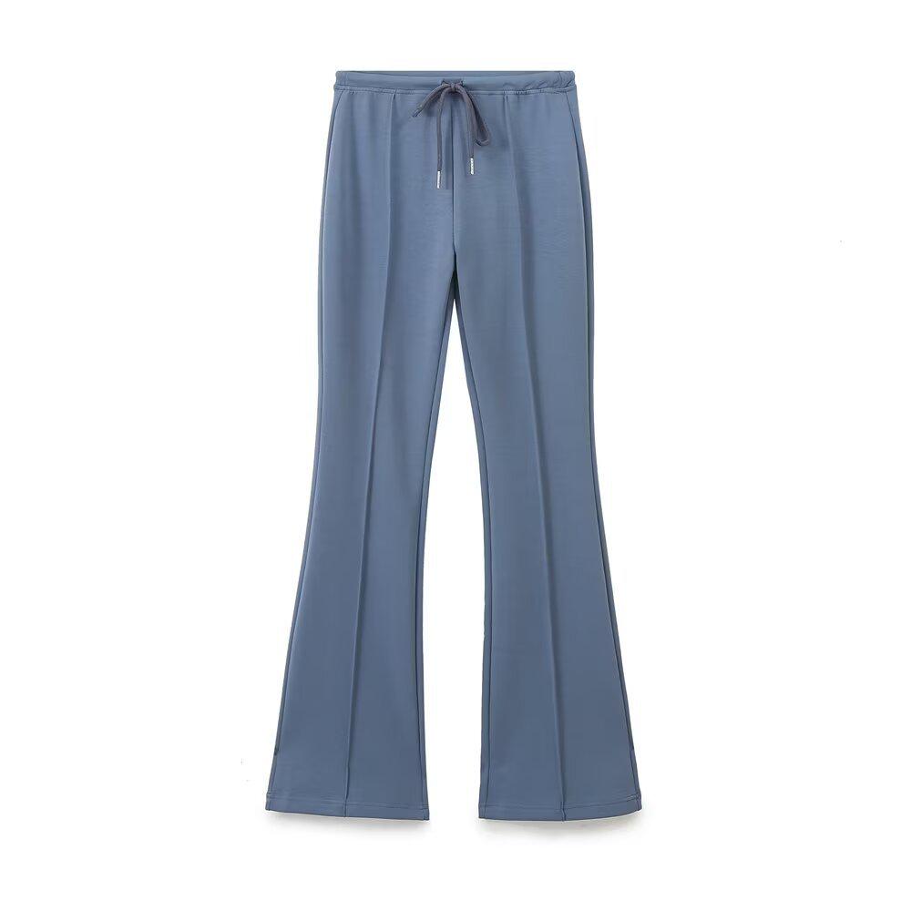 2024 Autumn Women's European & American Style Double-Sided Fabric Sweatshirt & Long Pants Set
