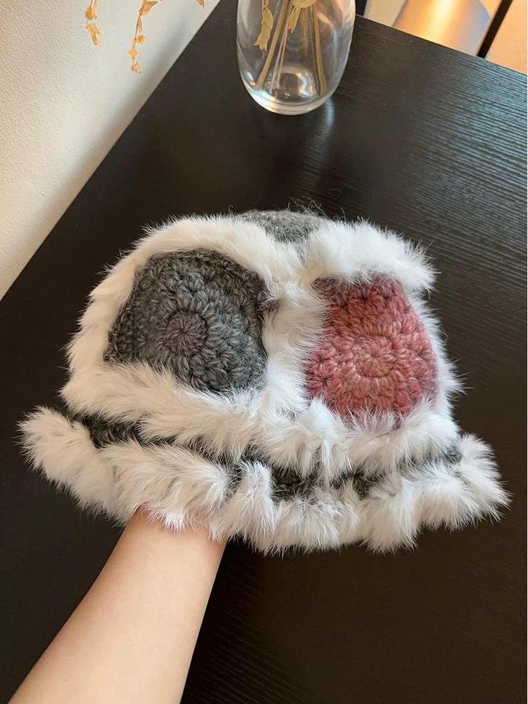 Flauschige Gestrickte Löwentanz-Mütze für Damen - Niedliches, Warmes Fell für Herbst & Winter