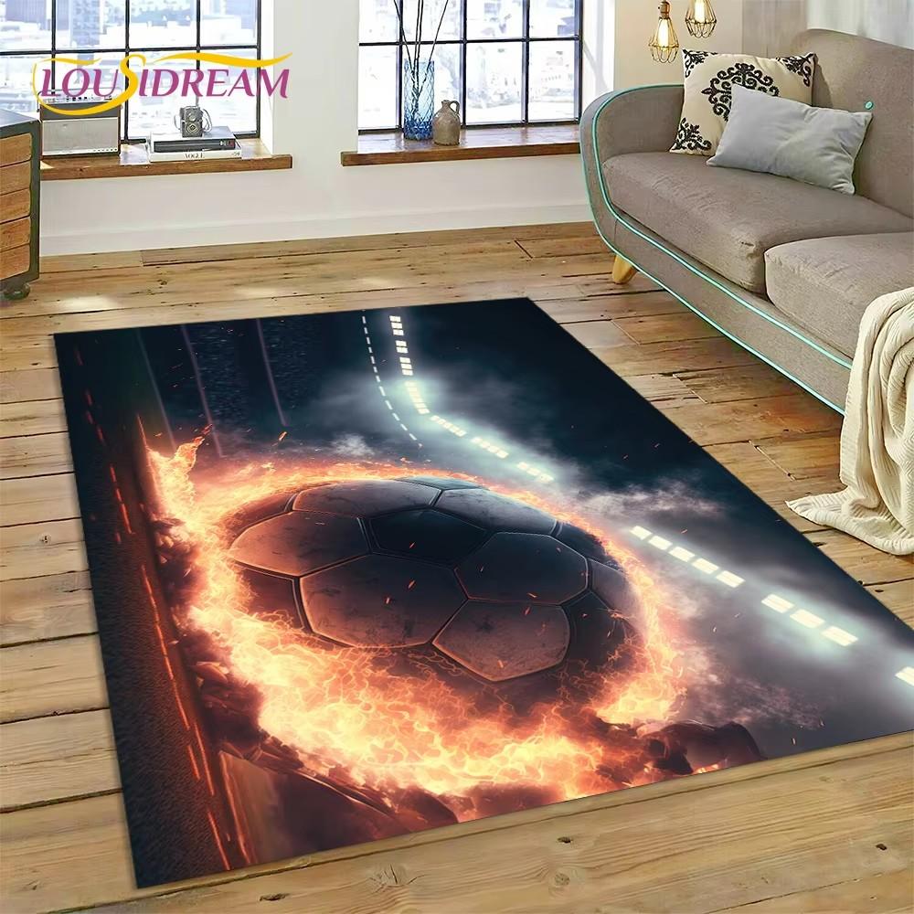 Soccer Football Field Rug Carpet for Living Room Bedroom Home Decor,Floor Mat Non-slip Decoration for Sofa Kitchen Doormat Gifts