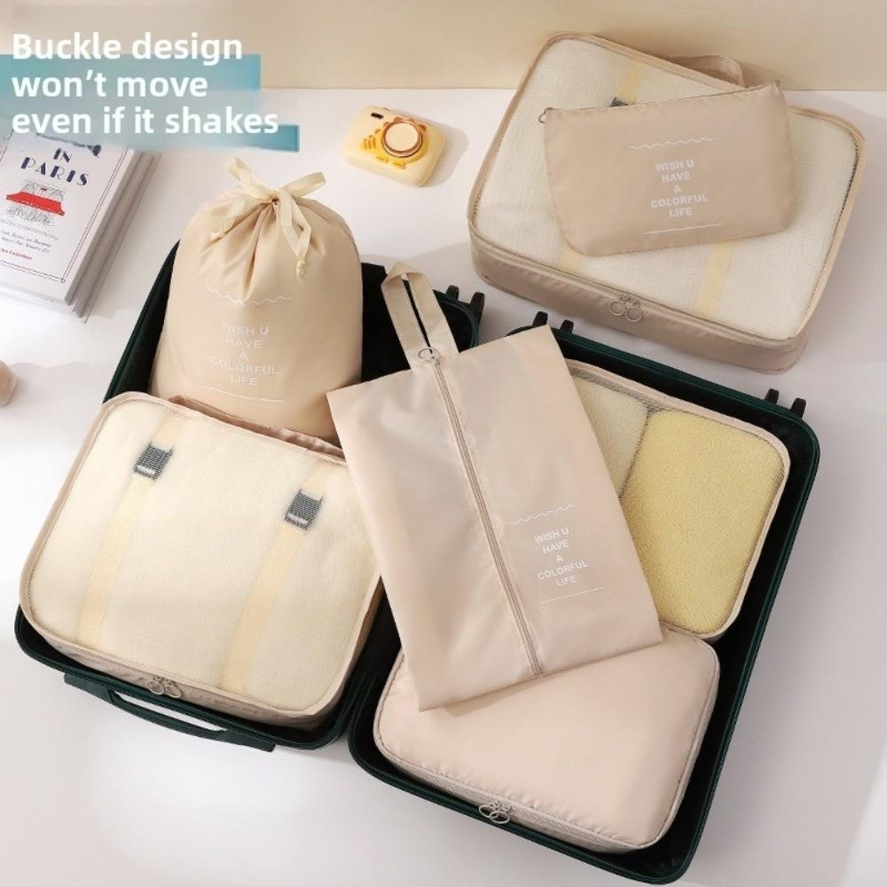 8 PCS/Set Large Capacity Travel Storage Bag Set Polyester Suitcase Organizer  Wardrobe