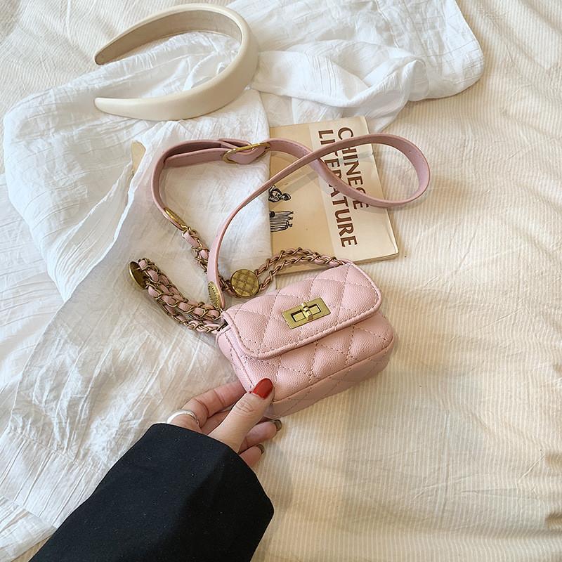 Fashionable Mini Pu Leather Children s Shoulder Bag For Girls Stylish And Chic Accessory розовый