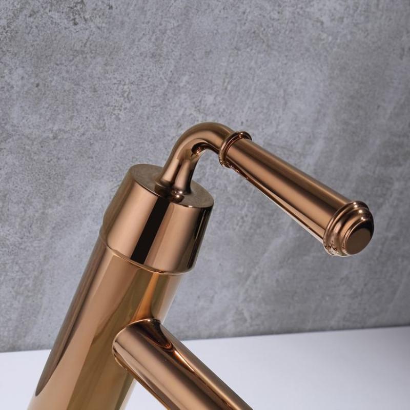 New Basin faucet bathroom hot and cold  Rose Gold basin water mixer tap bathroom sink faucet brass tap brass single lever