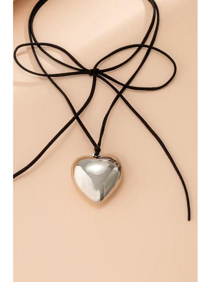 

Личность Женское Ожерелье Сердце: Регулируемый чокер-подвеска из вощеного шнура