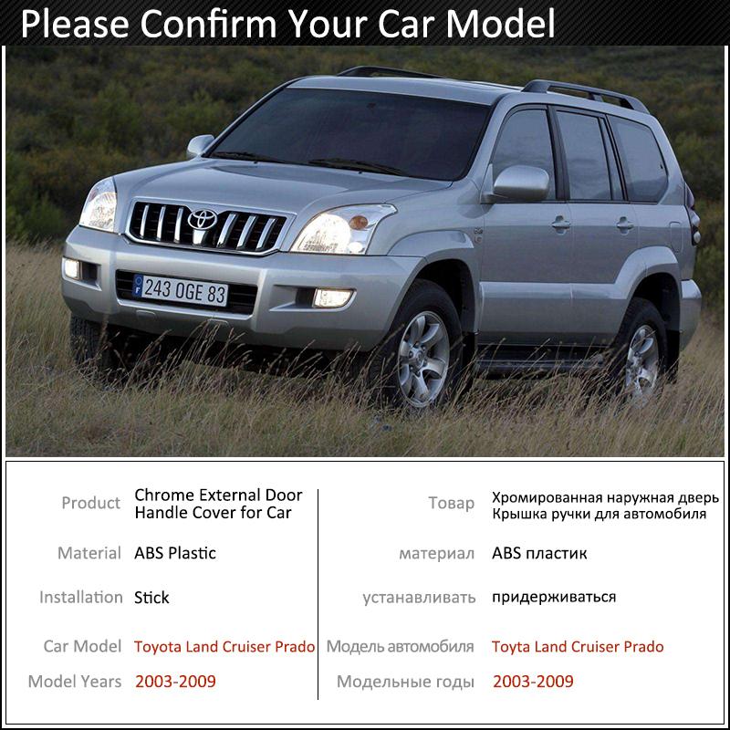 Black Carbon Fiber Door Handle Cover for Toyota Land Cruiser Prado 120 J120 L120 2003~2009 Accessories Stickers Trim Set Chrome