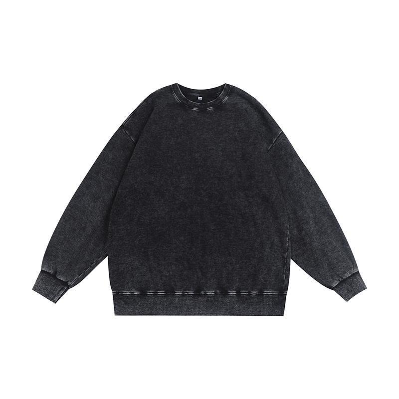 2025 Men's Retro Distressed Washed Crewneck Hoodie