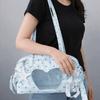Bolsa Ita Estampada de Estrellas de Gran Capacidad Bolso de Hombro Transparente Dulce Bolso de Mano Lolita Actividades de Ocio