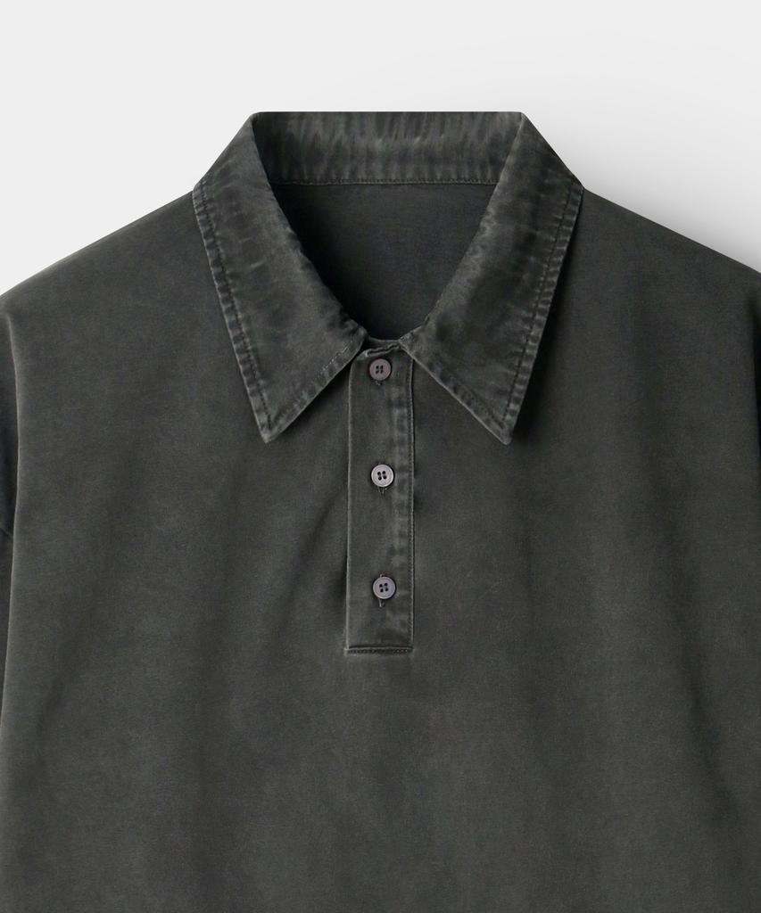INDUST [Indust X Yobi] Pigment Washed Pique Short Sleeve Shirt_3 Colors