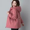 2025 New Plus Size Mid-Length Autumn Winter Velvet Coat for Middle-Aged & Elderly Women - Fashionable Casual Cotton-Padded Jacket