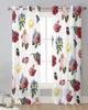 Colorful Flower Butterfly White Sheer Curtains for Living Room Decoration Window Curtains Kitchen Tulle Voile Organza Curtains