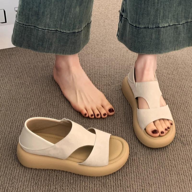 

Soft sheepskin~ platform sandals for women to wear in summer, the new models are beautiful and not tired, and the shoes are two cold slippers. 35