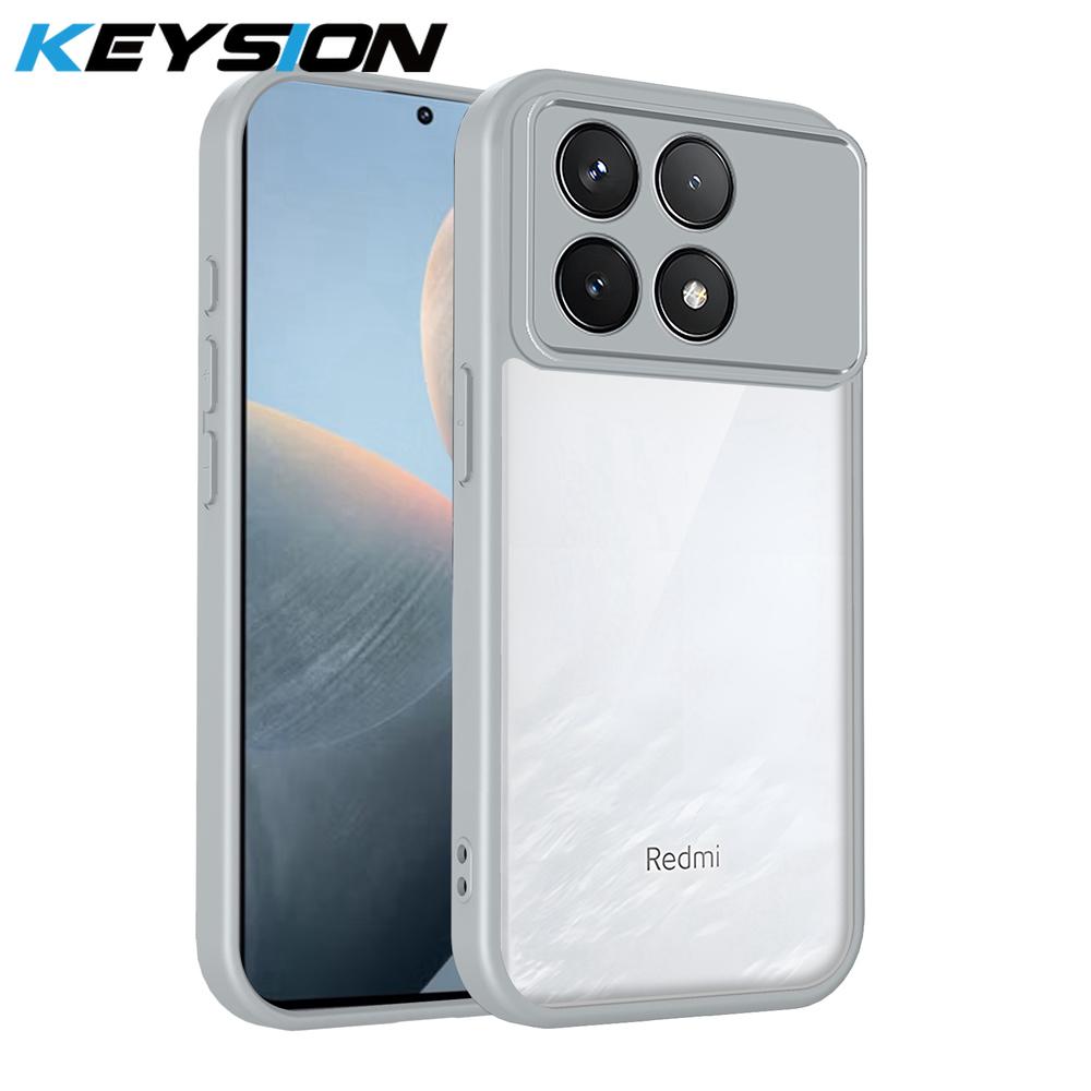 KEYSION Transparent Phone Case for Xiaomi POCO F8 Ultra Soft Silicone+PC Clear Shockproof Phone Back Cover for POCO F8 Pro