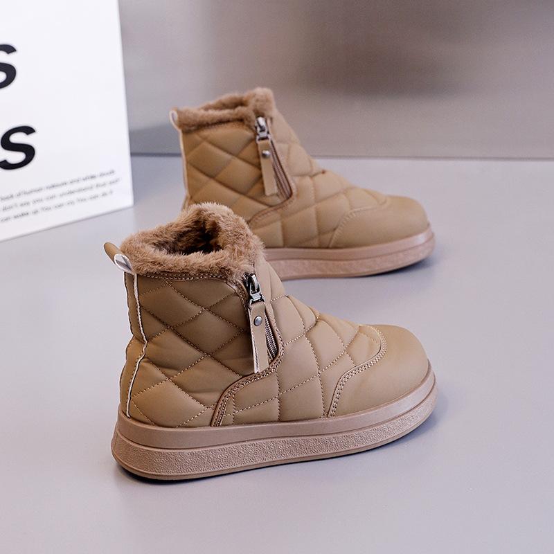 Snow boots women's 2025 new winter velvet thickened warm high-top boots platform cotton shoes snow boots DY8888