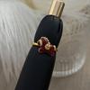 Adjustable Zodiac Horse Ring Good Luck Opening Ring Stackable New Year Drip Oil Ring  Women Men
