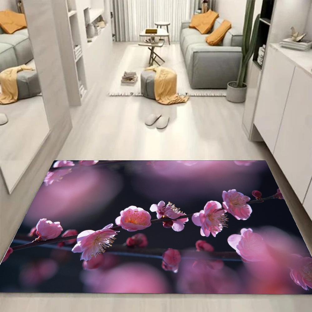 1pc Ins Flower Bathroom Absorbent Mats Anti-Slip Mats Home Decor Supplies Carpets Home Kitchen Floor Mats