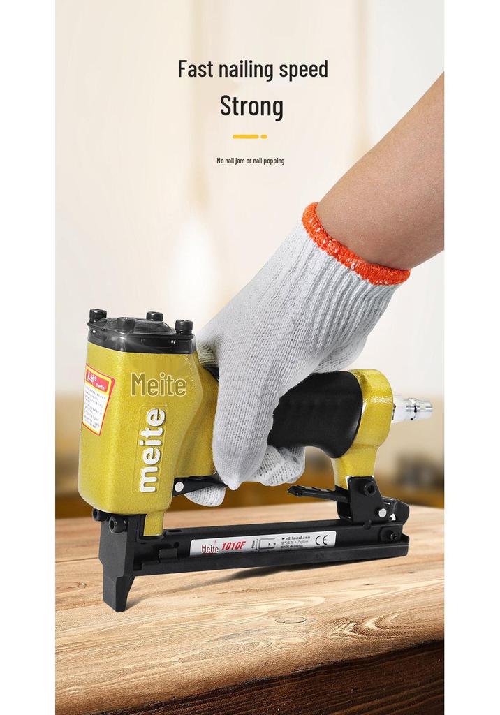 Meite 1010F U-Shape Pneumatic Brad Nailer for Sofa & Leather Crafting