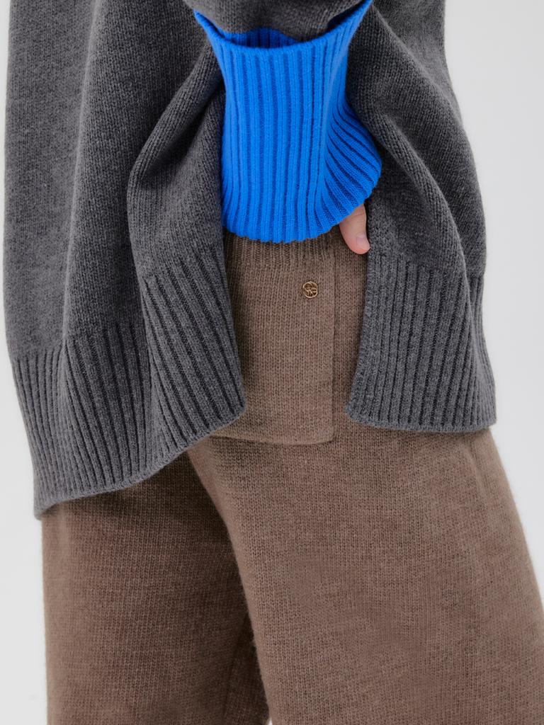 Kelidu Camel Knit Jogger Pants_Brown
