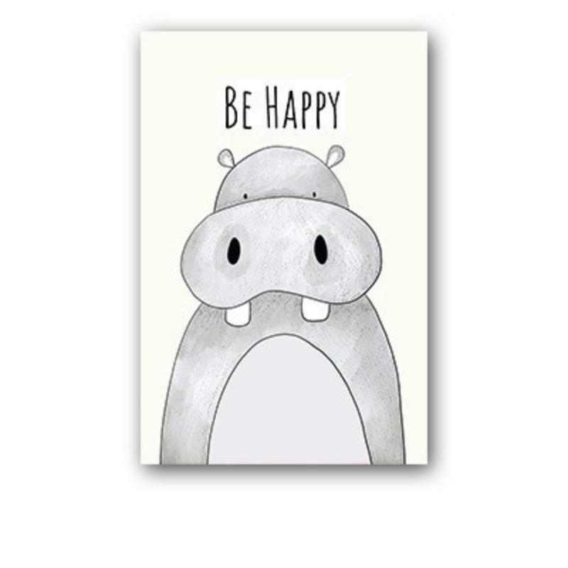 Cute Cartoon Animal  Picture Be Brave Be Strong Children's Room Kindergarten  Canvas Painting Wall Art Kids Nursery Decorative