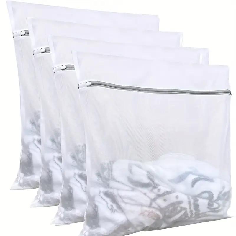 3Pcs White  Durable Honeycomb Mesh Laundry Bags for Delicates Net Fabric Durable and Reusable Delicate Wash Bag
