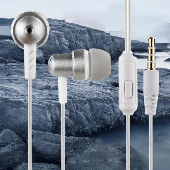 Bass Wired In-Ear Sports Headphones with Mic HIFI HD-compatible Sound High Frequency Braided Wired 3.5mm Headphones